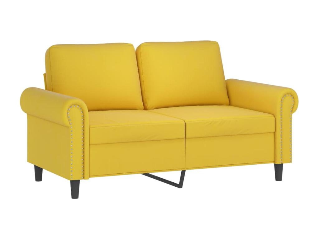 2-Piece Sofa Set with Cushions, Yellow Velvet ZGWA64229