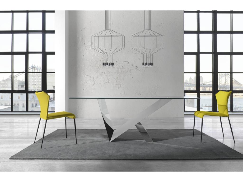 Lysvia faux leather and black steel chair - Set of 2 - Color Lysvia 10 Lysvia UESA51369