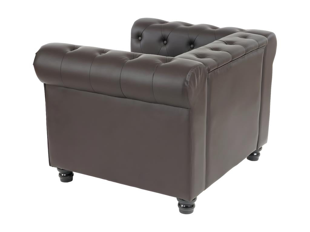 Lysvia luxury armchair in faux leather - antique brown round legs TSYG34757