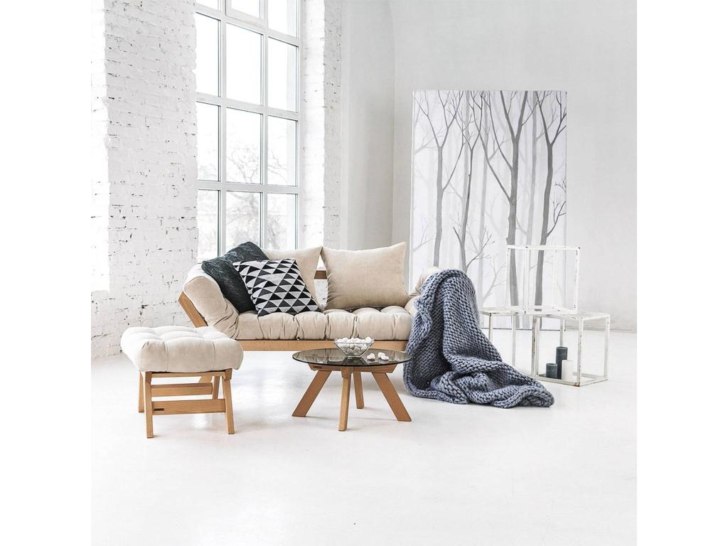 Lysvia Beige Pouf GRDS55330