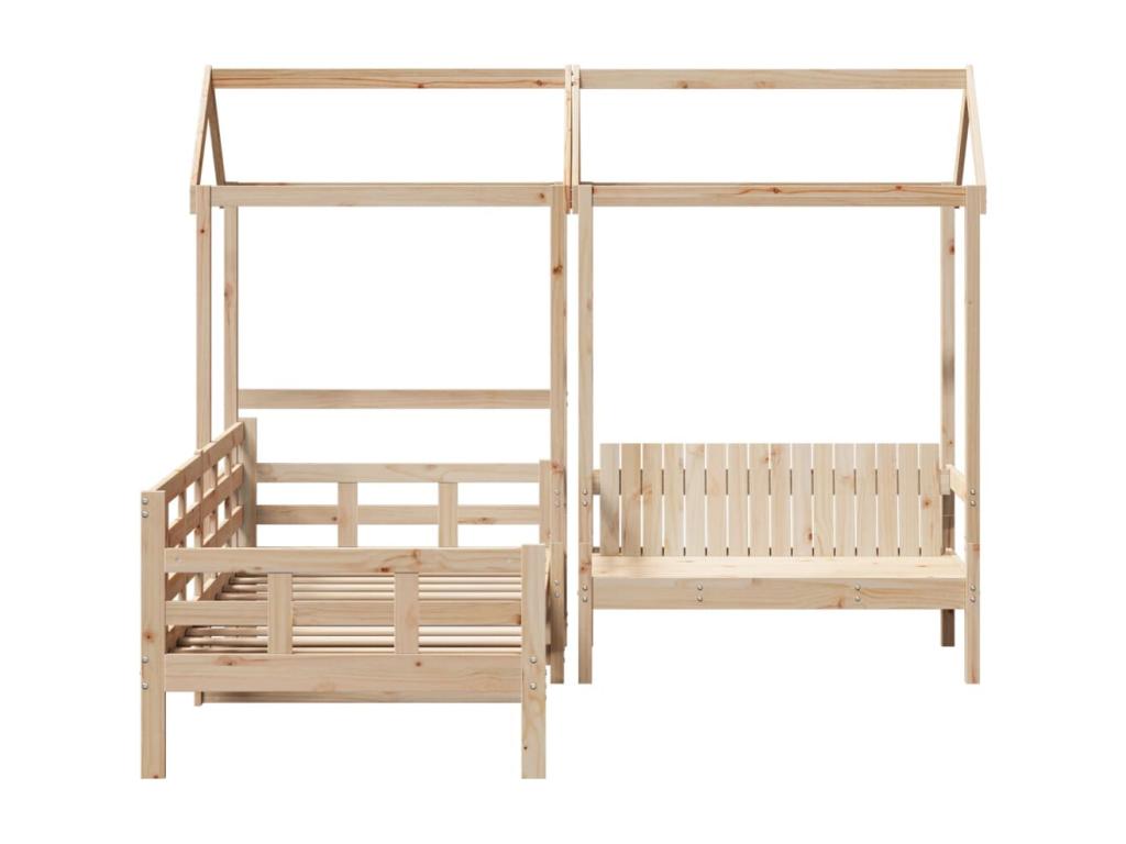 Daybed and bench set with canopy, mattress not included NKIJ97816