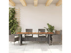 Garden furniture and tabletop in grey woven resin