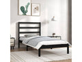 Black bed frame, solid pine wood, 100x200 cm, ZRGT89424