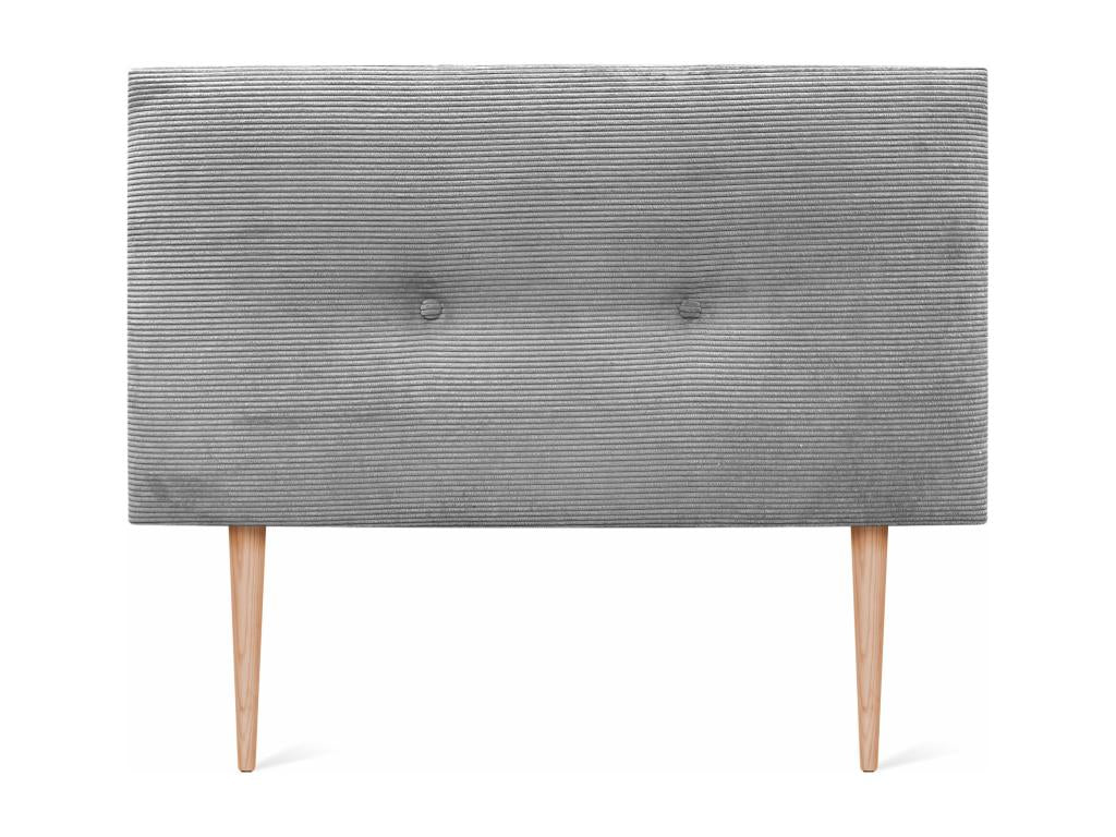 Lysvia Plain Corduroy Headboard with Buttons 95x115 with Bed Legs 80/90 - Grey QBLP05457