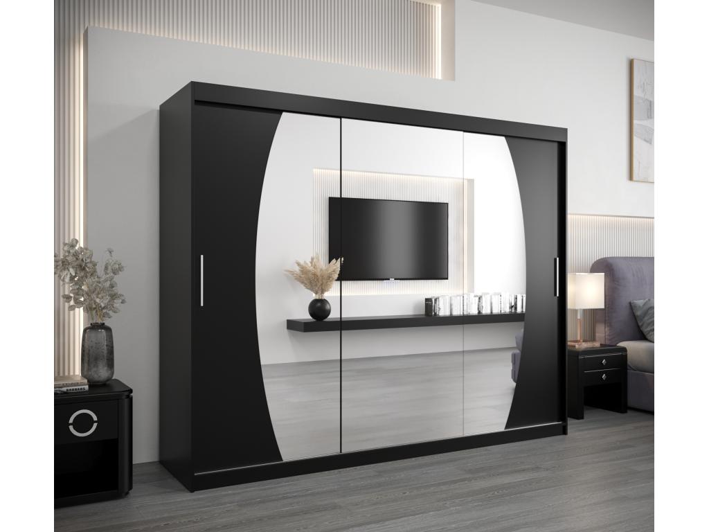 Dormeva Sliding Door Wardrobe 200/250/62 3 Doors Black/Black LJNS22395