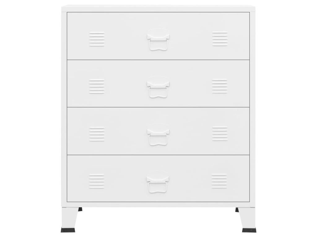 Industrial drawer cabinet, white, 78x40x93 cm, metal, ZUQL34588