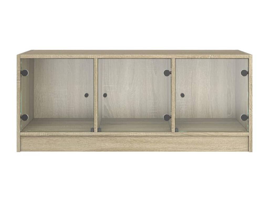 Lysvia oak coffee table with glass doors, 102x50x42 cm, JIDF60812