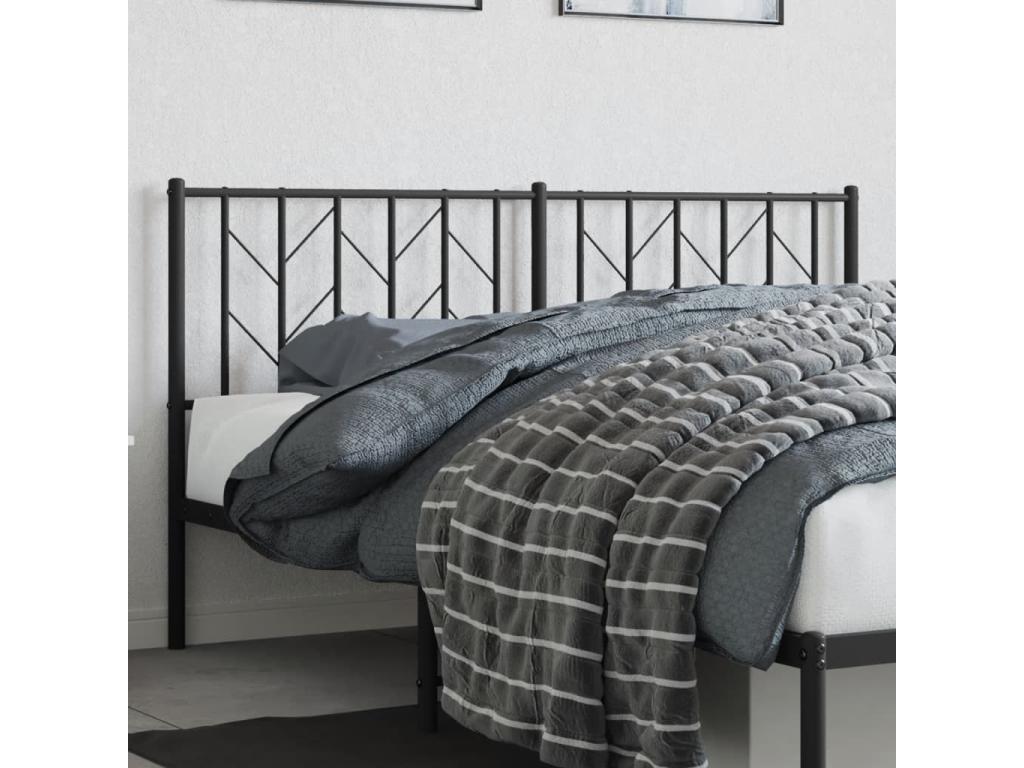 Black metal headboard 160 cm VQHH57008