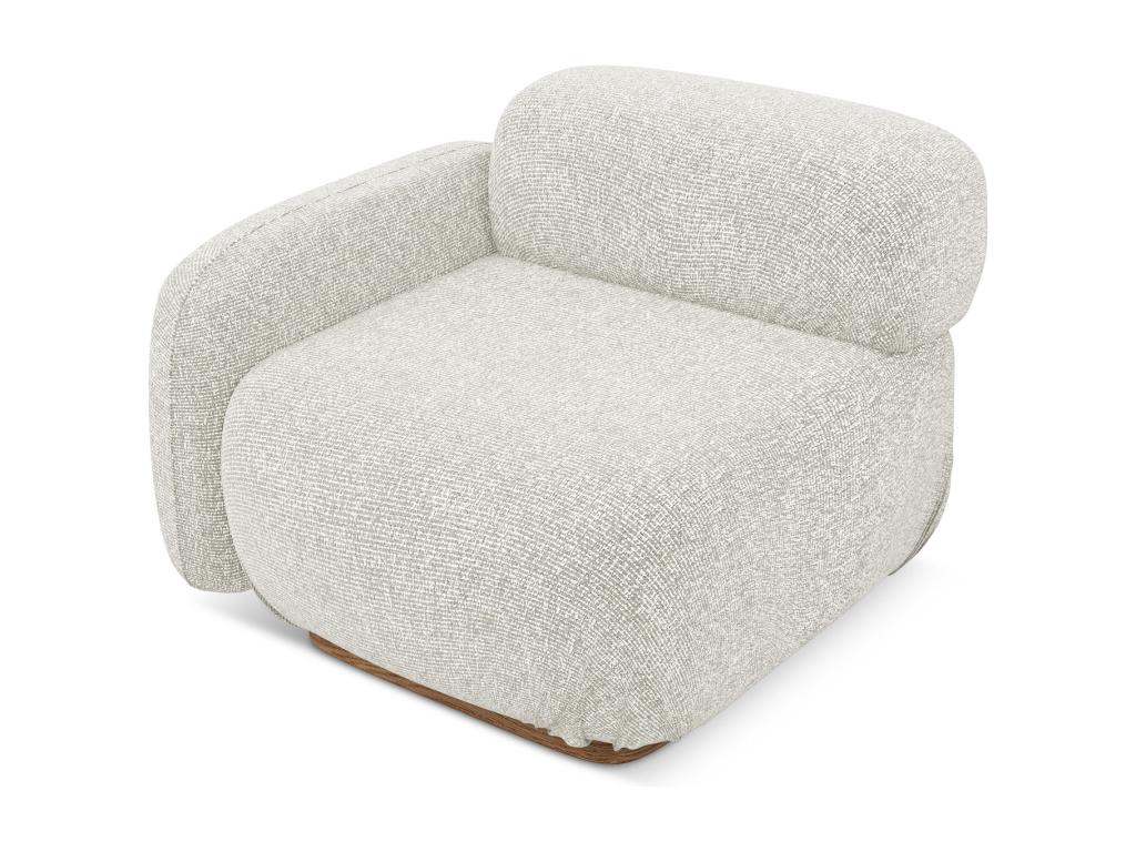 Module with left-hand armrests in textured fabric - light beige - Lysvia RZKT33491