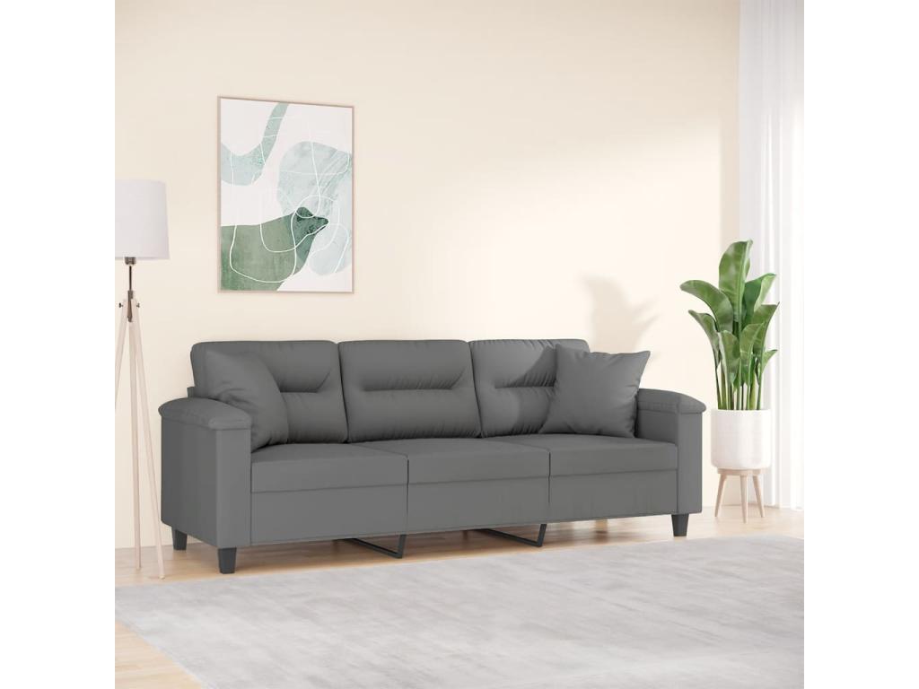 3-seater sofa with dark grey cushions, 180 cm, FREP03082