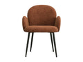 Dormeva Chair in Terracotta Bouclé Fabric with Black Metal Legs x2 KWMK90370
