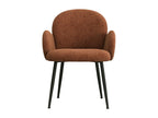 Dormeva Chair in Terracotta Bouclé Fabric with Black Metal Legs x2 KWMK90370