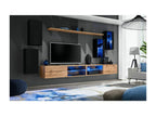 Lysvia 280cm Black/Natural TV Unit Set PZBK41405