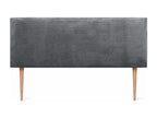 Lysvia Plain Corduroy Headboard 150x105 with Bed Legs 150/160 - Dark Grey KRLL55194