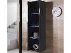 Display cabinet for living room/dining room in black with LED lighting, 40x29x165cm, V5 LHGK49765