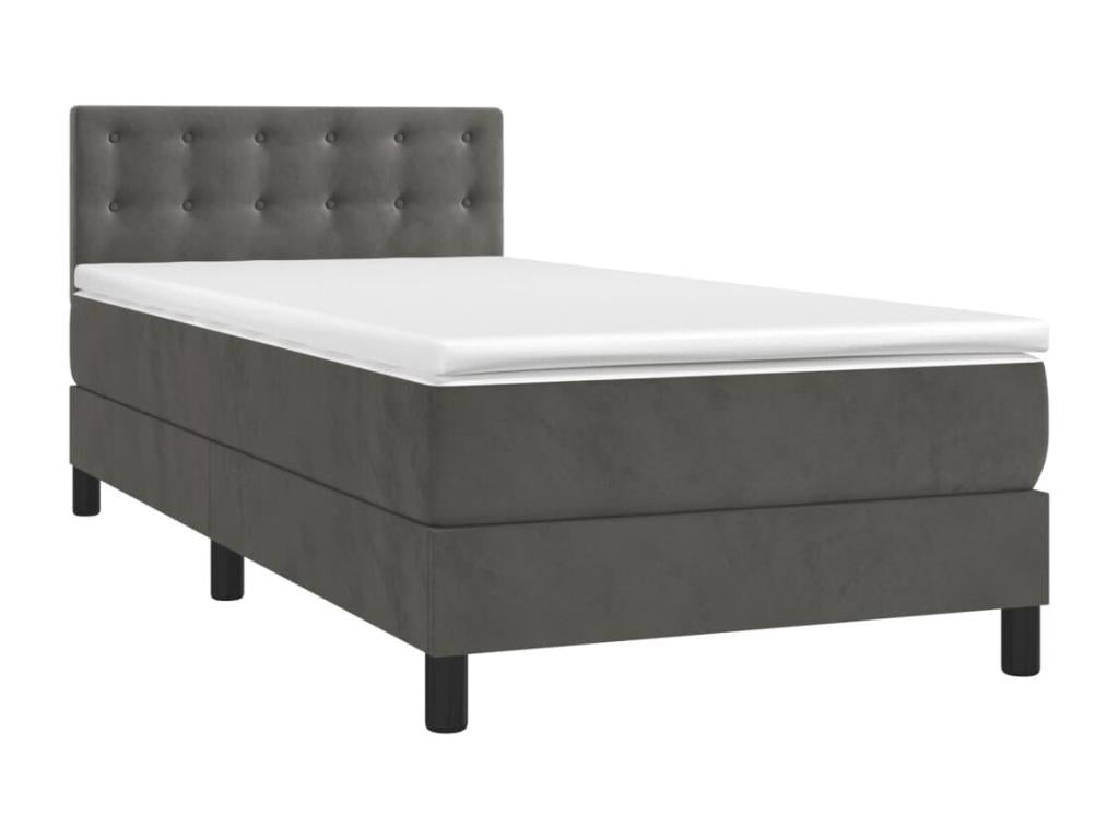 Lysvia bed base with mattress and LED, Dark Grey, 80x200 KQDT87074