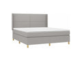 Lysvia bed base with light grey mattress 160x200 Fabric FVML24485