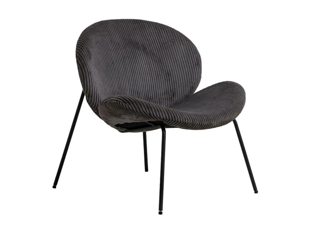 Lysvia round grey velvet armchair IBVJ12716