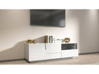 Lysvia TV Stand, Low Sideboard with 2 Doors and 1 Drawer, TV Stand Base 150x44x46 cm, Glossy White, IDZX77368