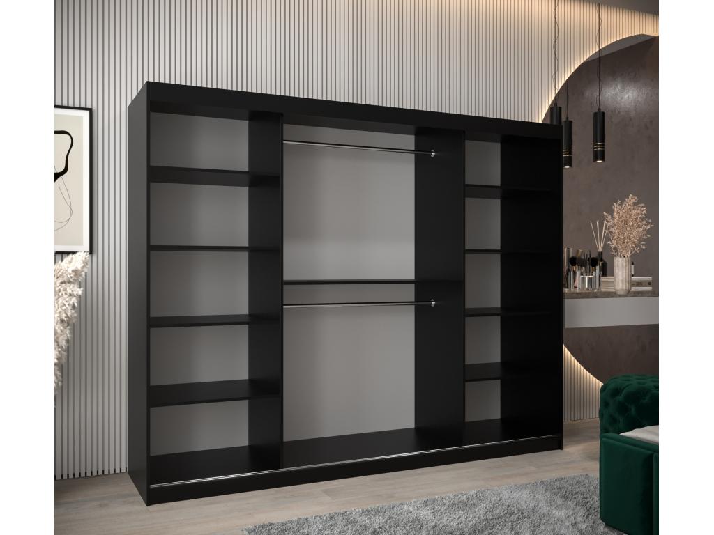 Dormeva Sliding Door Wardrobe 200/250/62 3 Doors Black/Black LJNS22395