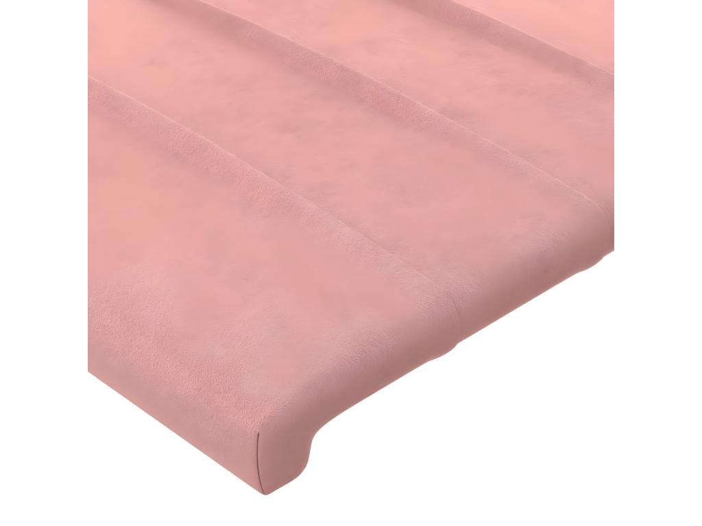 Pink LED Headboard 80x5x118/128 cm Velvet TBRV55098