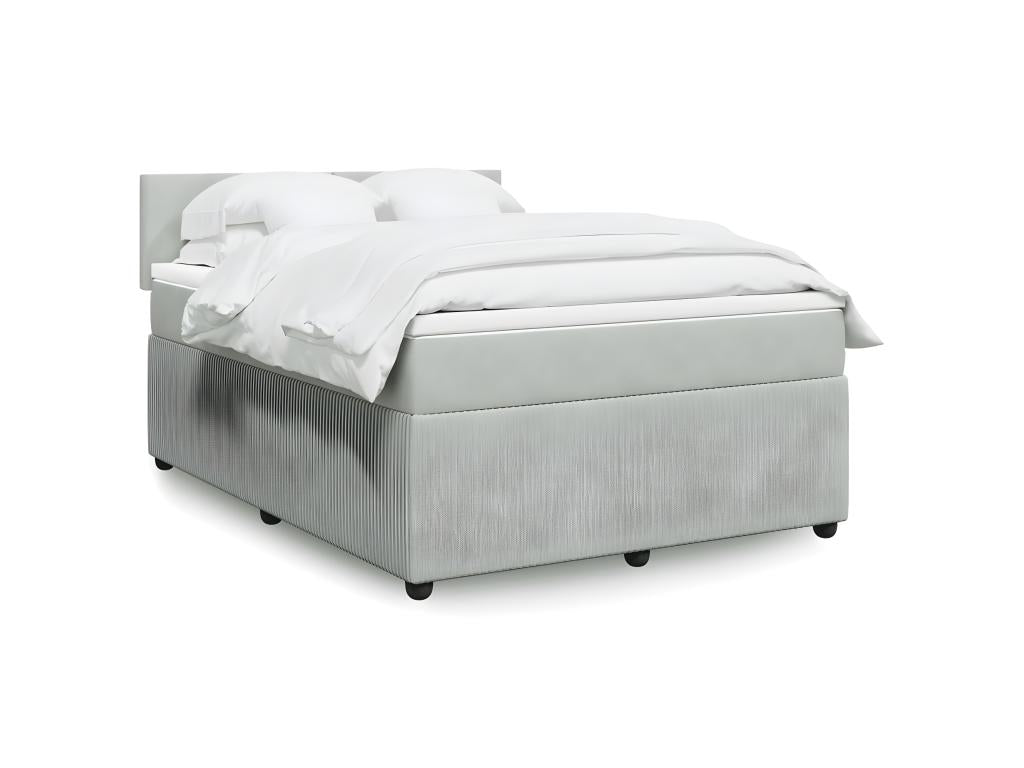 Dormeva bed base and mattress, light grey, 160x200cm, velvet, ITTW00167