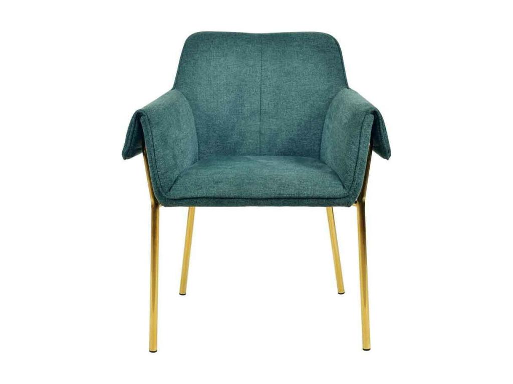Lysvia Designer Chair 82cm Dark Green / Gold LERC35063