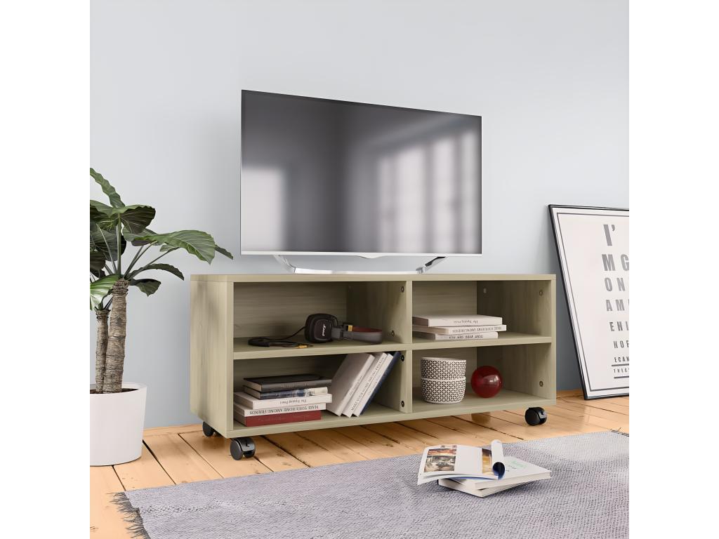 TV stand with Dormeva Oak finish, Dormeva engineered wood finish PSPV66980