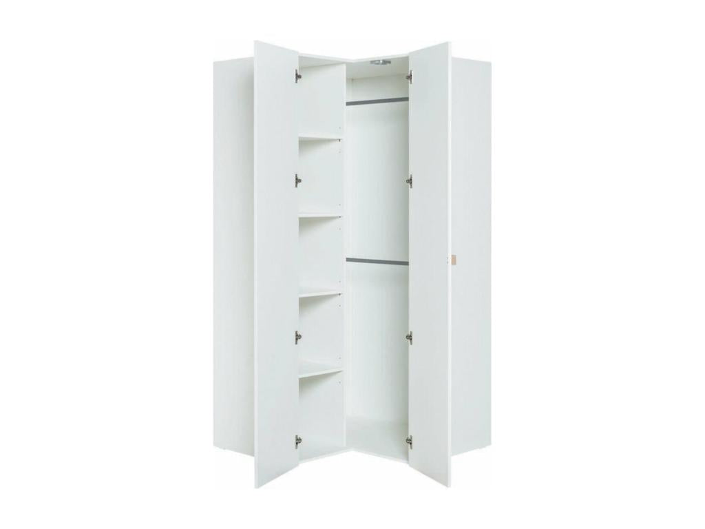 White Corner Wardrobe with 2 Doors - Dormeva QUOH86611