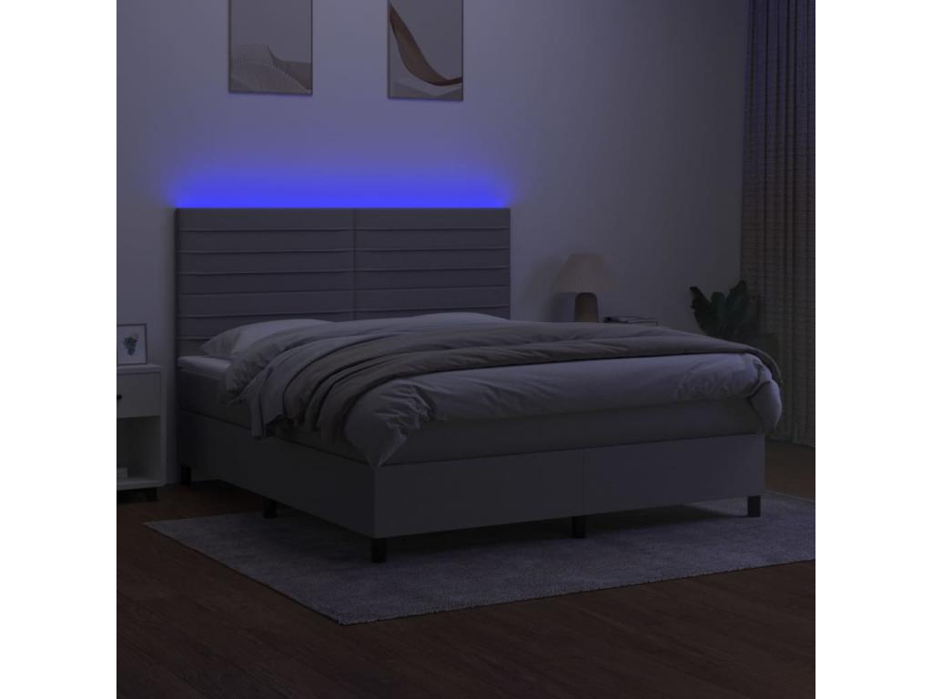 Dormeva bed base and mattress with LED, light grey, 180x200 cm, BOVN38463