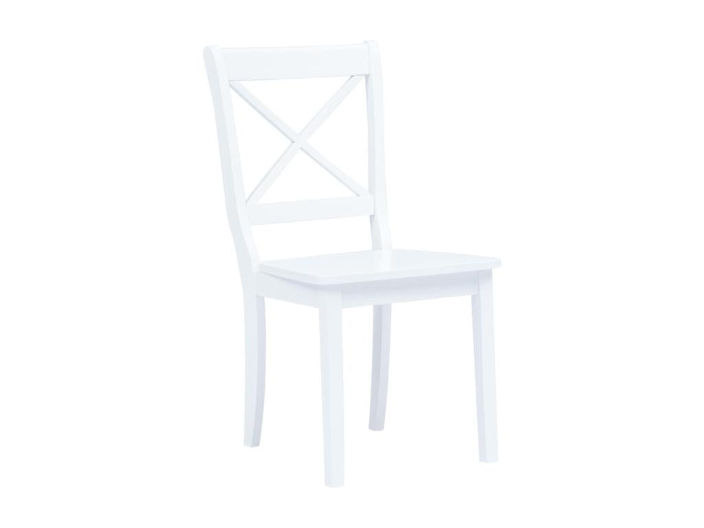Set of 2 dining chairs, white, solid rubberwood, VDHH86870