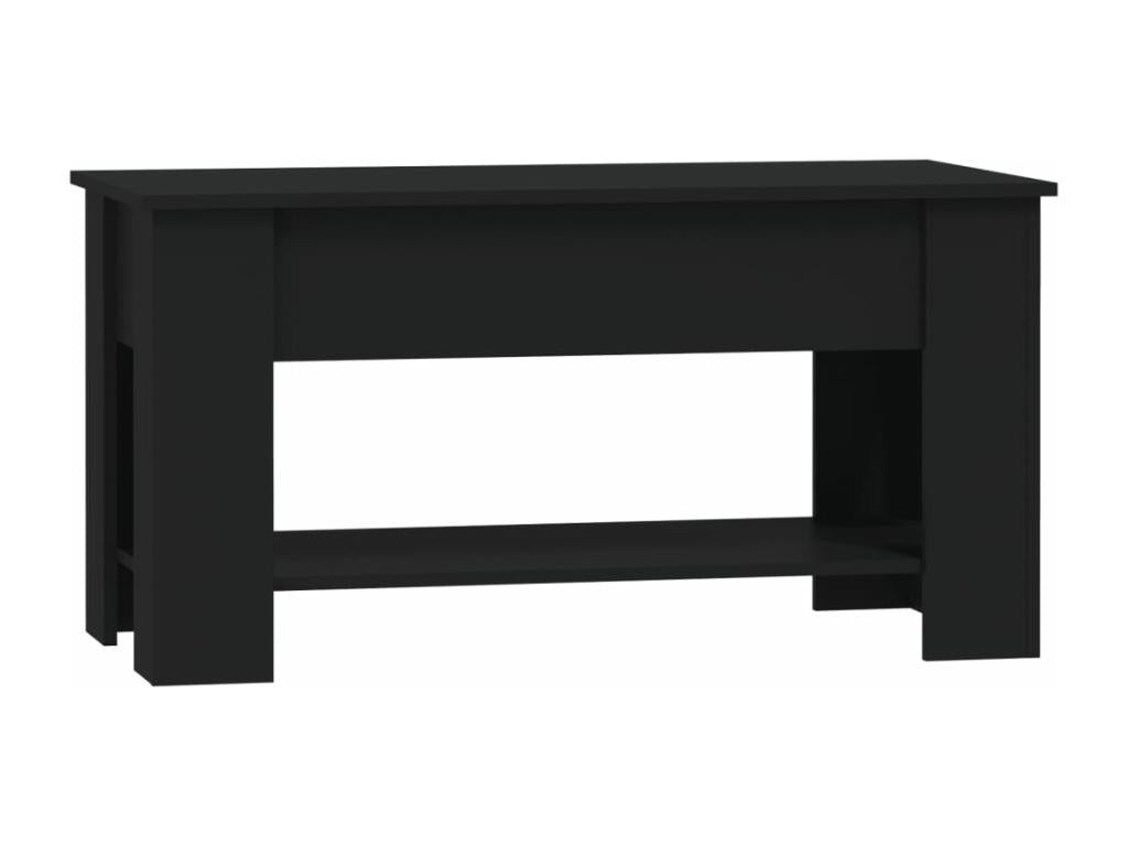 Black coffee table 101x49x52 cm engineered wood TZTK68726