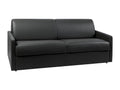 4-seater express convertible sofa in black faux leather - Dormeva wide sleeping area 160 cm - 18 cm Dormeva mattress IKJU06854