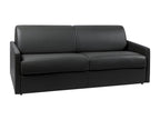 4-seater express convertible sofa in black faux leather - Dormeva wide sleeping area 160 cm - 18 cm Dormeva mattress IKJU06854