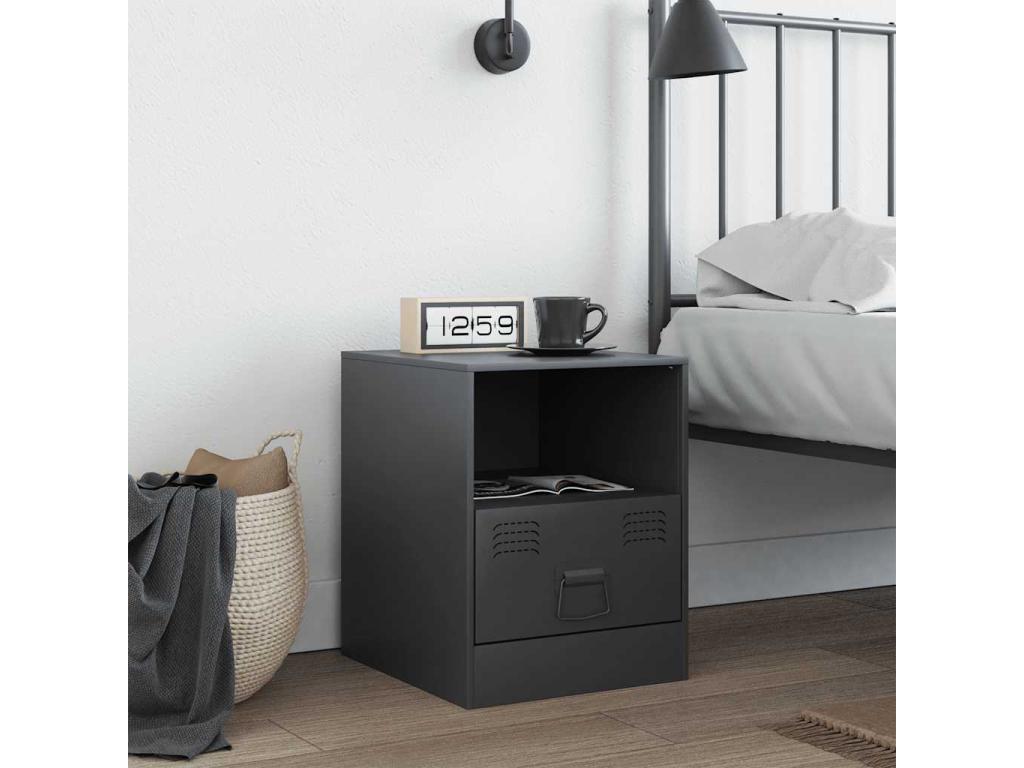 Anthracite bedside table 34.5x39x44 cm steel FWAN21560