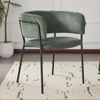 Set of 2 green corduroy dining chairs - Lysvia UZKO06119
