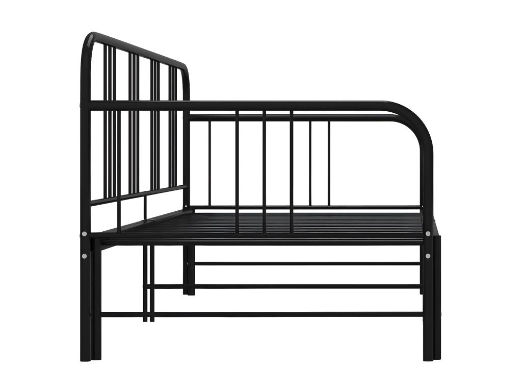 Extendable sofa bed frame, black metal, 90x200 cm, VIXI38617
