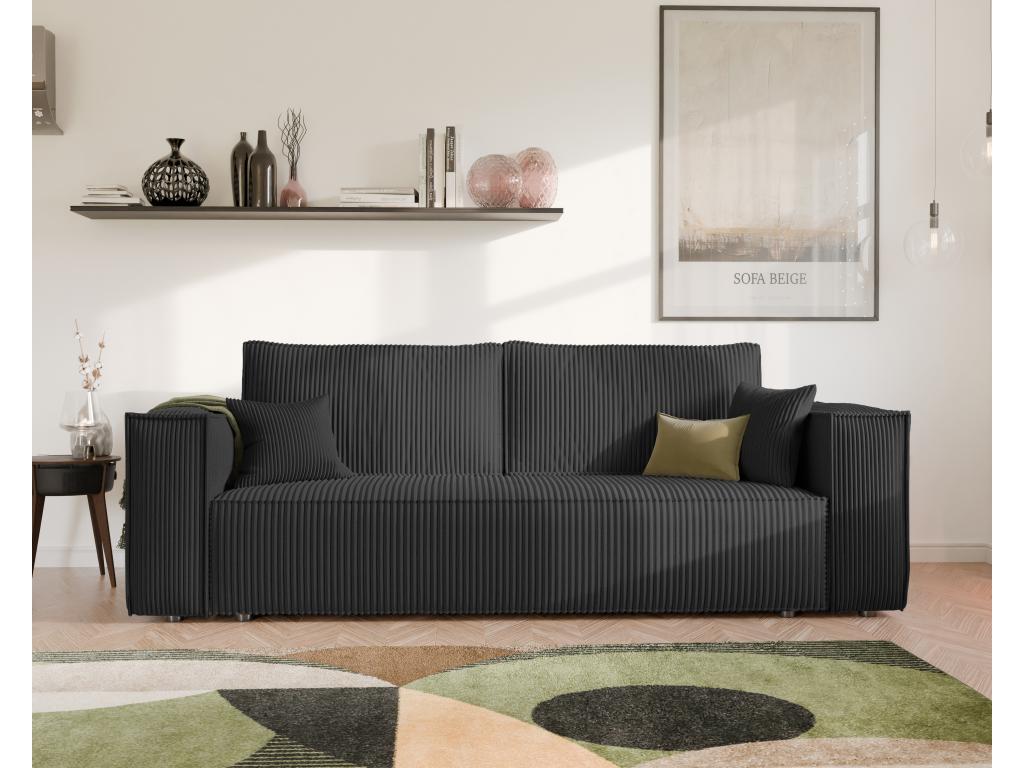 Dormeva reversible convertible sofa in black fabric DNHM39677