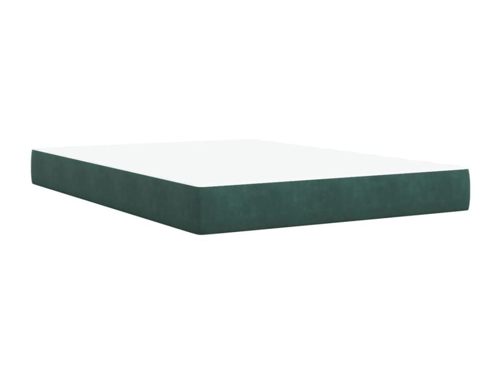 Lysvia bed base and mattress, Dark Green 140x200cm Velvet QAIA67831