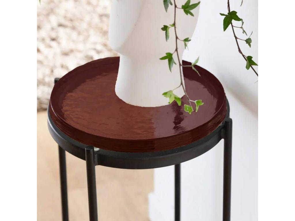 Dormeva UBFY24311 Red Glass Top Side Table