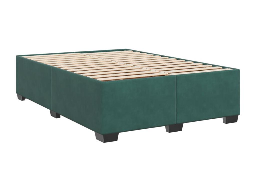 Lysvia bed base and mattress, Dark Green 140x200cm Velvet QAIA67831