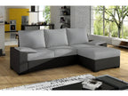Convertible corner sofa - in grey fabric and black faux leather, right-hand corner as seen from the front - Lysvia CXEQ21864