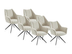 Set of 6 chairs with armrests in fabric and black metal - Beige - Dormeva DDOF71976
