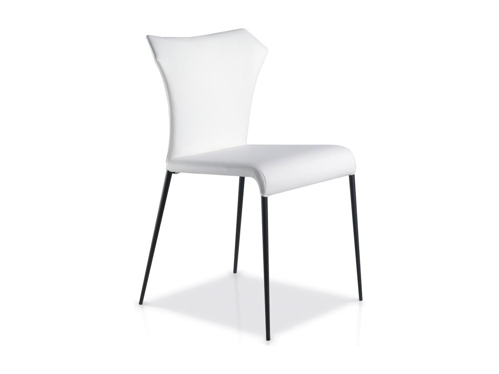 Lysvia faux leather and black steel chair - Set of 2 - Color Lysvia 10 Lysvia UESA51369