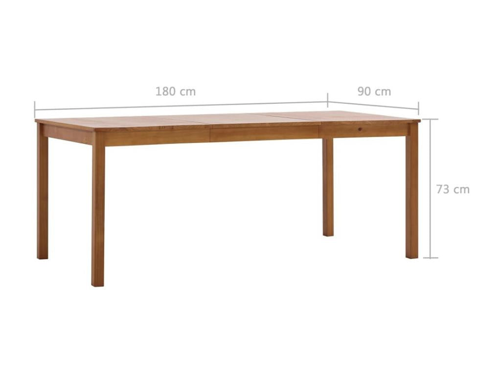 Dormeva 180cm Rectangular Solid Pine Dining Table, Honey Brown, DDOY97252