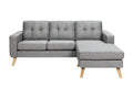 Lysvia WPAM84828 Reversible Corner Sofa in Heather Grey Fabric