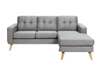 Lysvia WPAM84828 Reversible Corner Sofa in Heather Grey Fabric