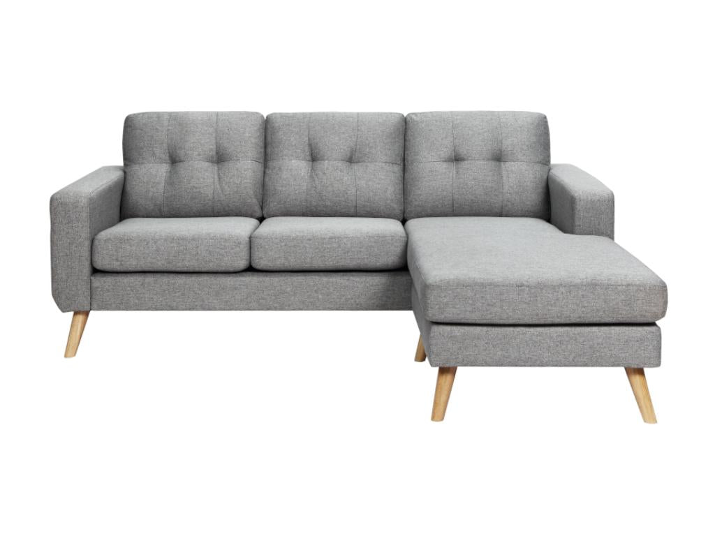 Lysvia WPAM84828 Reversible Corner Sofa in Heather Grey Fabric