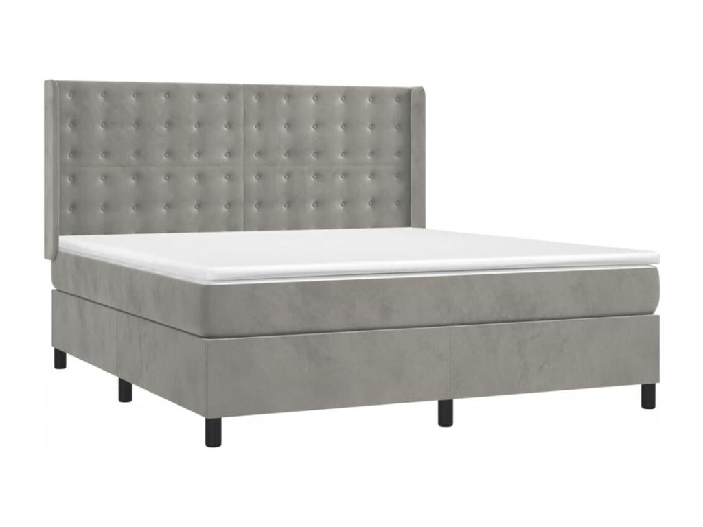 Dormeva bed base with mattress and LED, light grey, 180x200 cm, NDEB27302