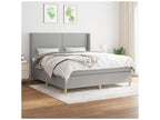 Lysvia bed base with light grey mattress 160x200 Fabric FVML24485